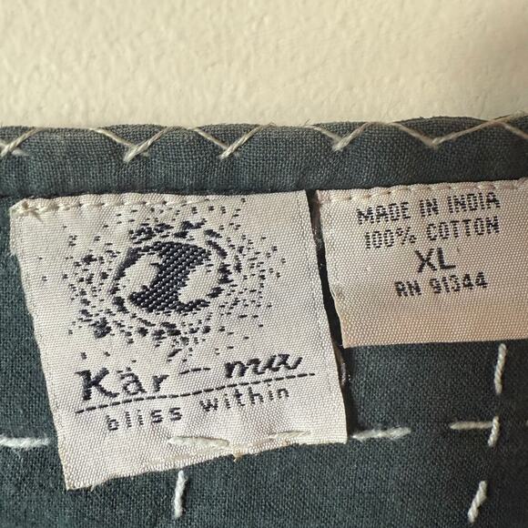 Kar-ma Quilted Patchwork Batik Jacket SZ XL India Boho - Picture 6 of 10